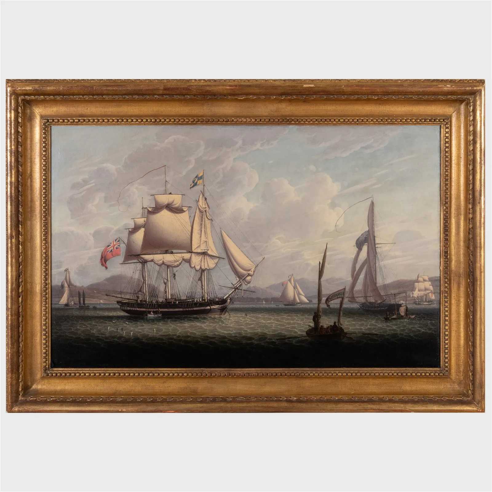 Robert Salmon, 'The Pomona of Greenock Riding at Anchor', which sold for $28,000 ($35,840 with buyer’s premium) at Stair.