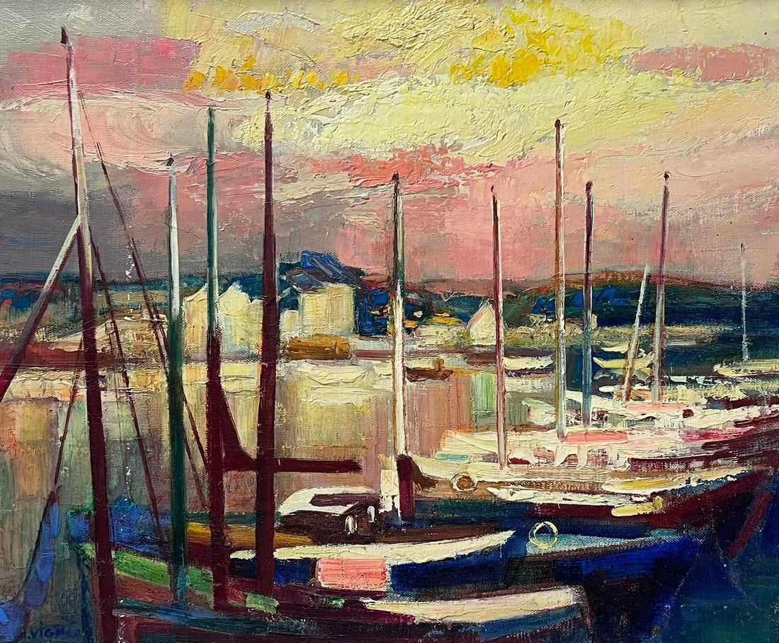 Josine Vignon, ‘Boats in the Harbor at Sunset’, estimated at $1,500-$2,000 at Jasper52.