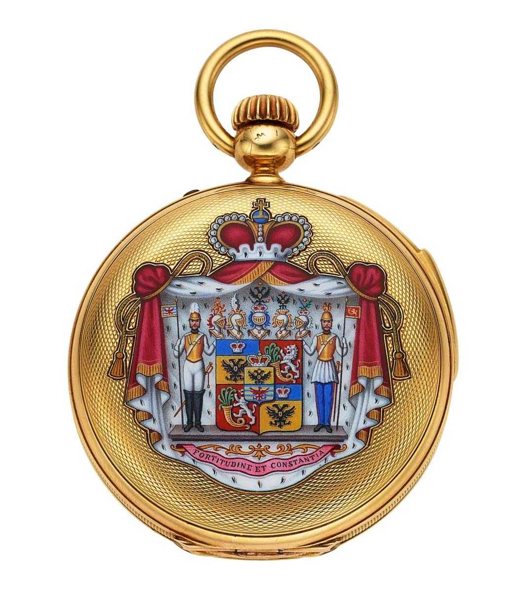 Czapek & Cie gold and enamel quarter-repeating pocket watch For Prince Alexey Fyodorovich Orlov of Imperial Russia, estimated at $6,500-$1M at Heritage.