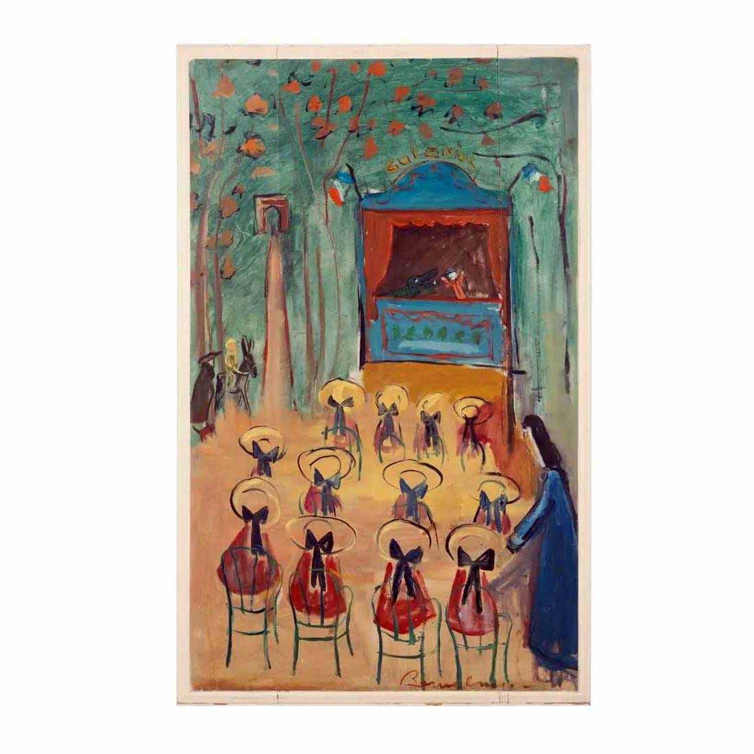 Ludwig Bemelmans, 'Puppet Show', estimated at $15,000-$25,000 at Ahlers & Ogletree.