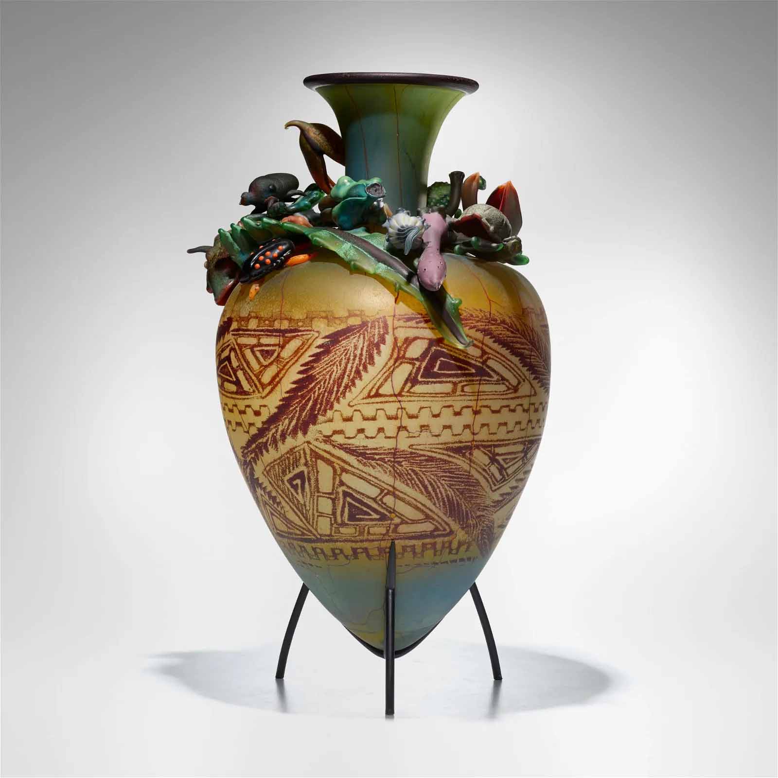 William Morris, Beetles with Flora glass vase, which sold for $310,000 ($406,100 with buyer’s premium) at Rago.
