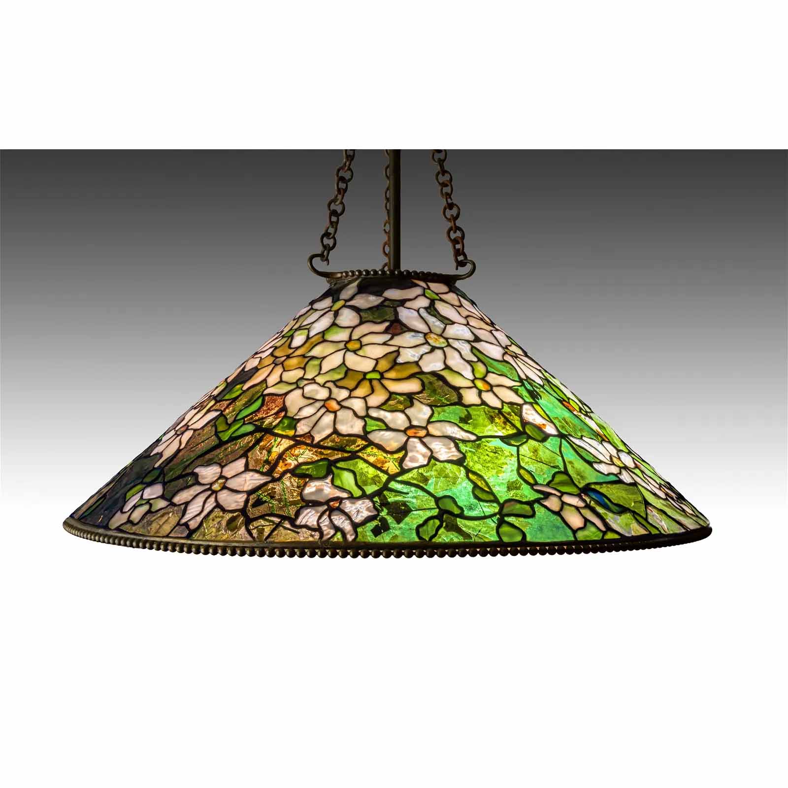 Tiffany Studios Clematis Hanging Light Fixture, estimated at $50,000-$80,000 at Cottone.