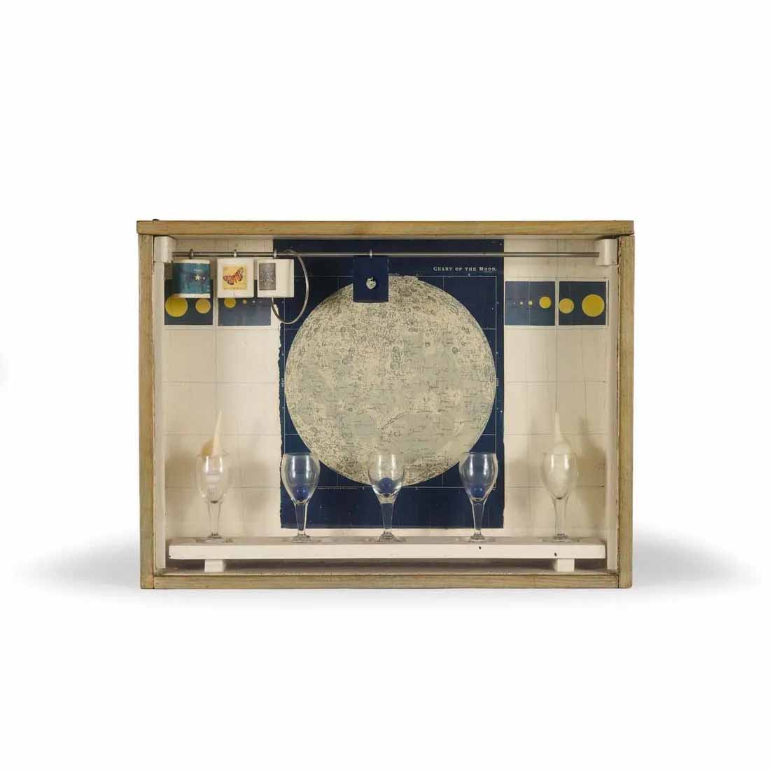 Joseph Cornell object-box titled Lunar Set (Soap Bubble Set, Lunar Variant), estimated at €200,000-€300,000 ($217,000-$325,000) at Piasa.