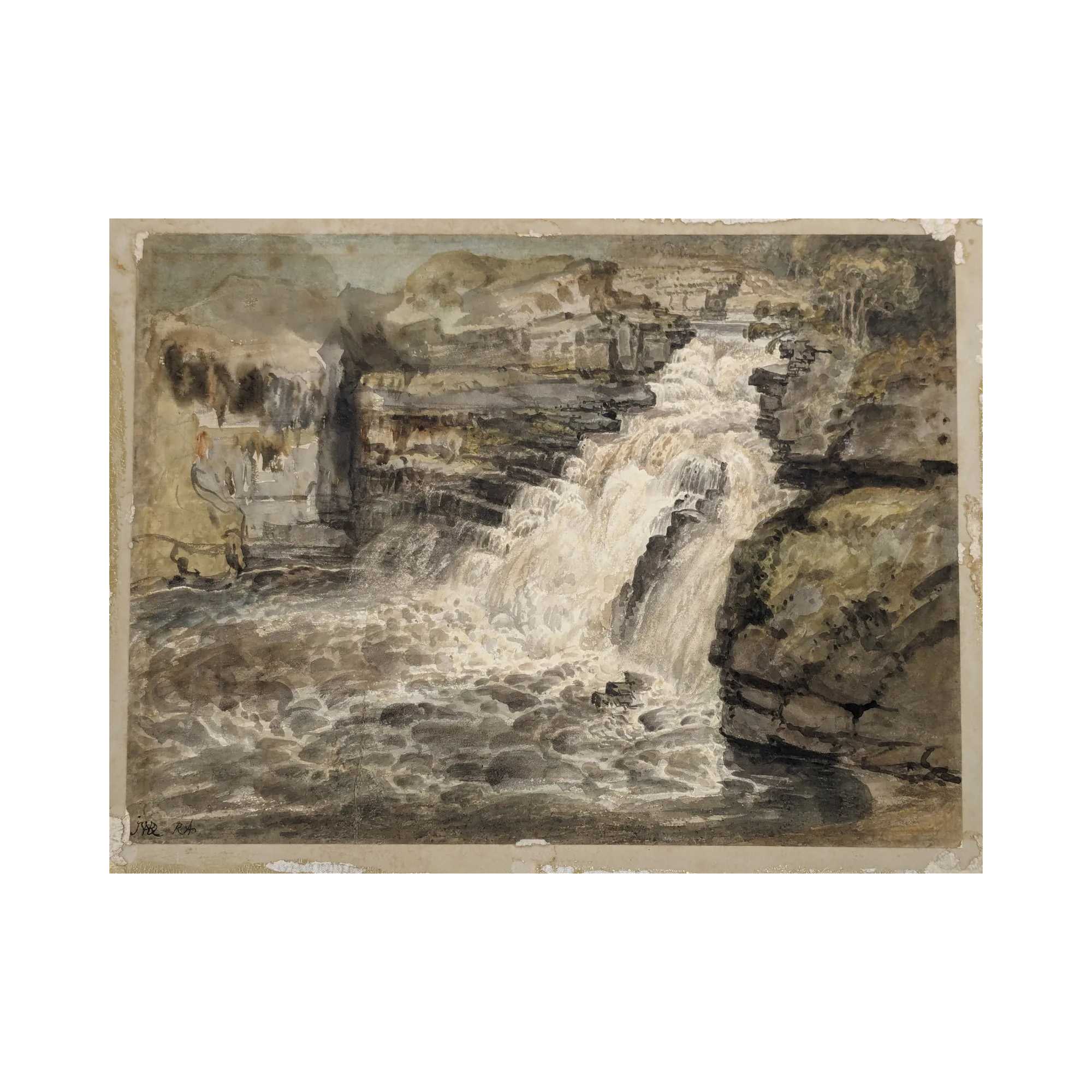 James Ward sketch of the Falls of Clyde, which sold for $18,000 ($22,860 with buyer's premium) at Tremont Auctions.