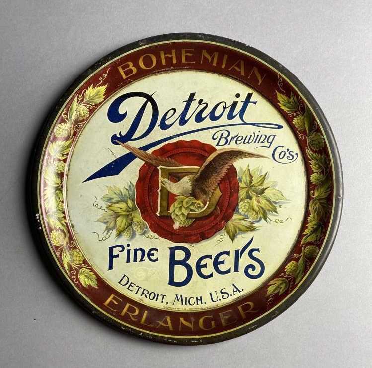 Detroit Brewing Company advertising tray, which sold for $22,500 with buyer’s premium at Epic Auctions and Estate Sales.