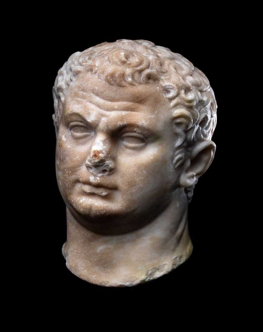 Roman white marble portrait head of Emperor Titus Caesar Vespasianus, estimated at $10,000-$15,000 at Freeman’s Hindman.