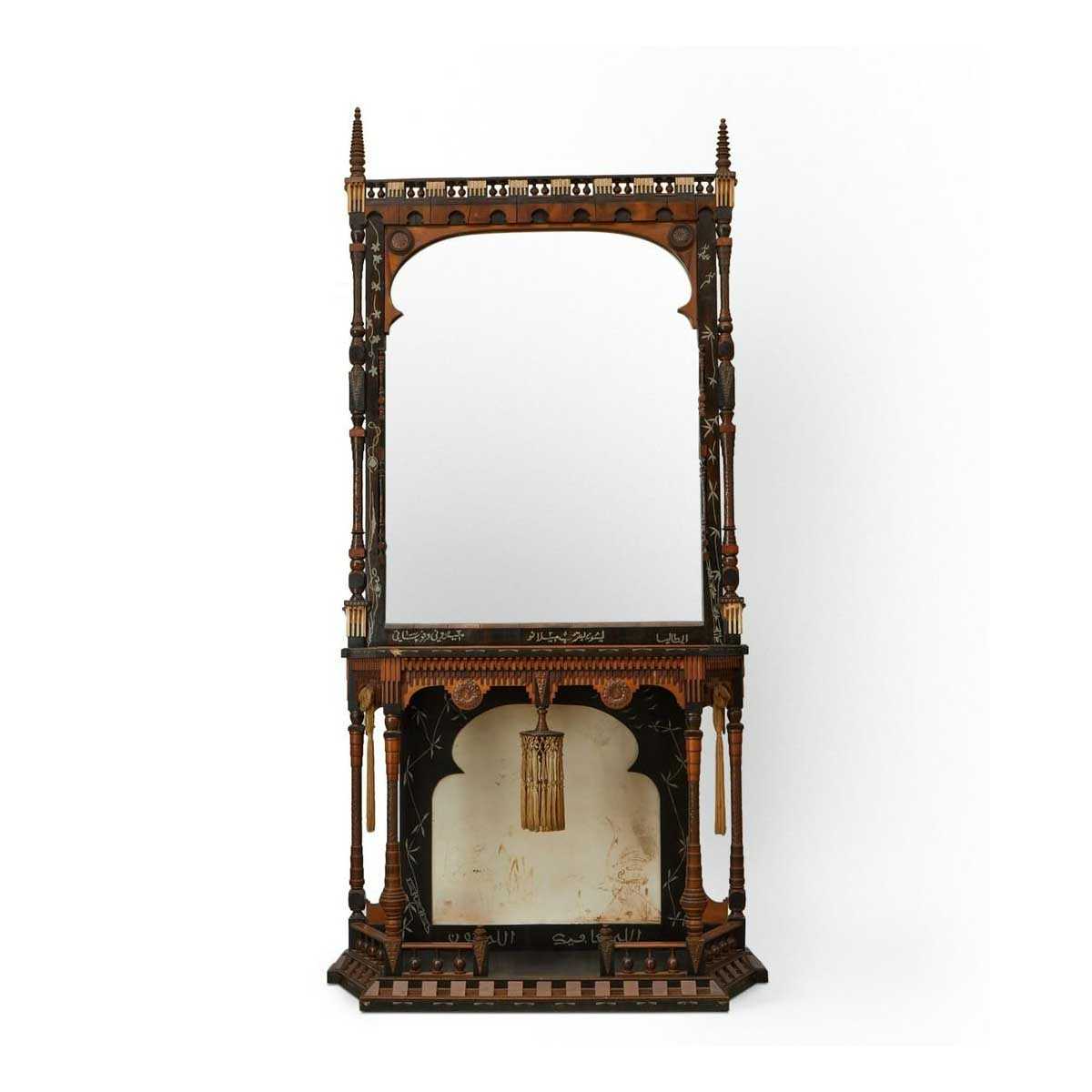Large Orientalist pier mirror by Carlo Bugatti and Eugenio Quarti, which sold for $32,000 plus the buyer’s premium in August 2022. Image courtesy of Revere Auctions and LiveAuctioneers.