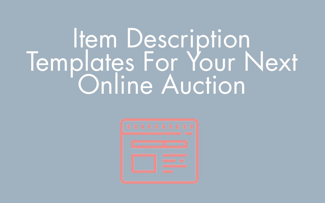 item description and templates for online auctions