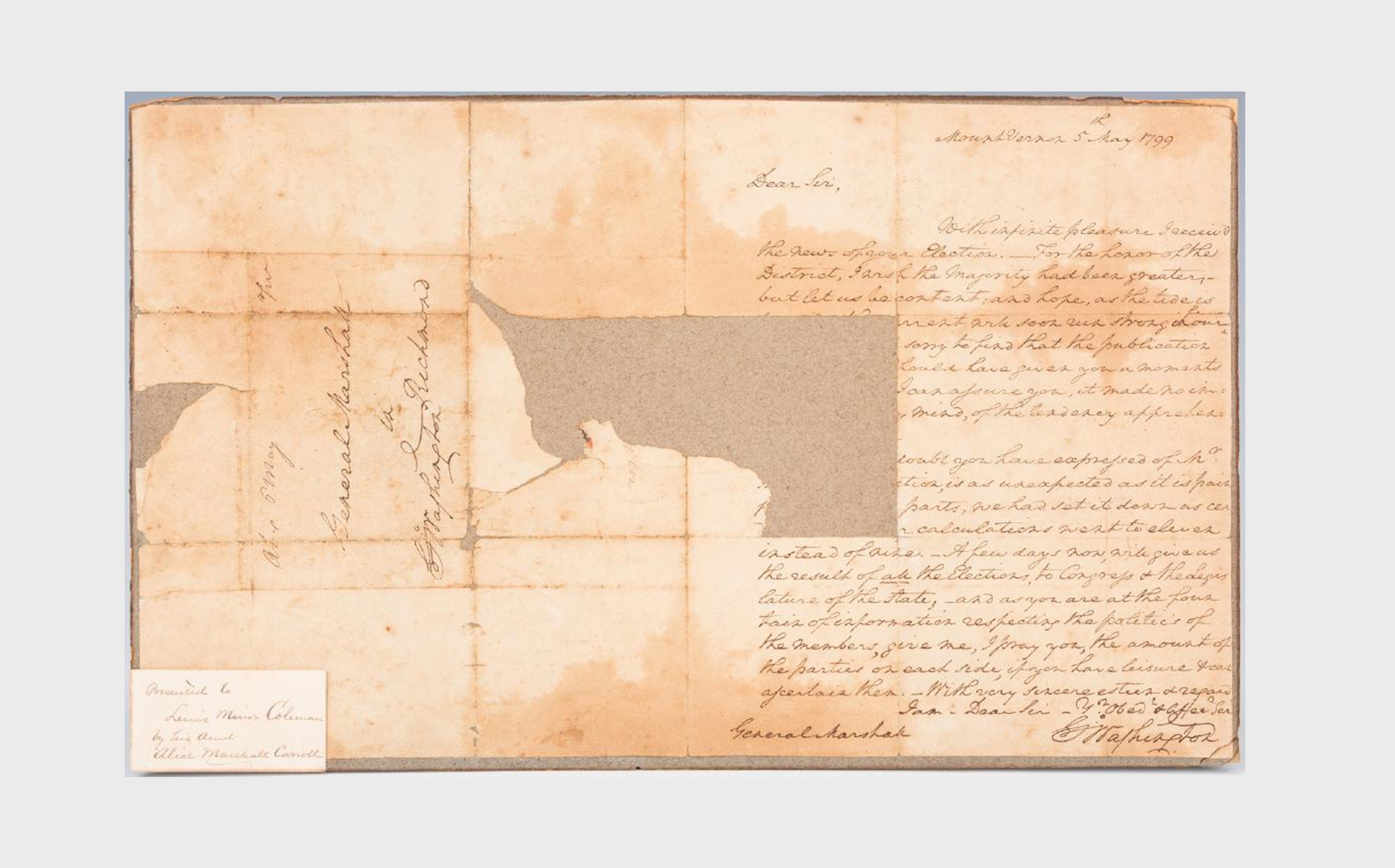 George Washington Signed Letter to John Marshall